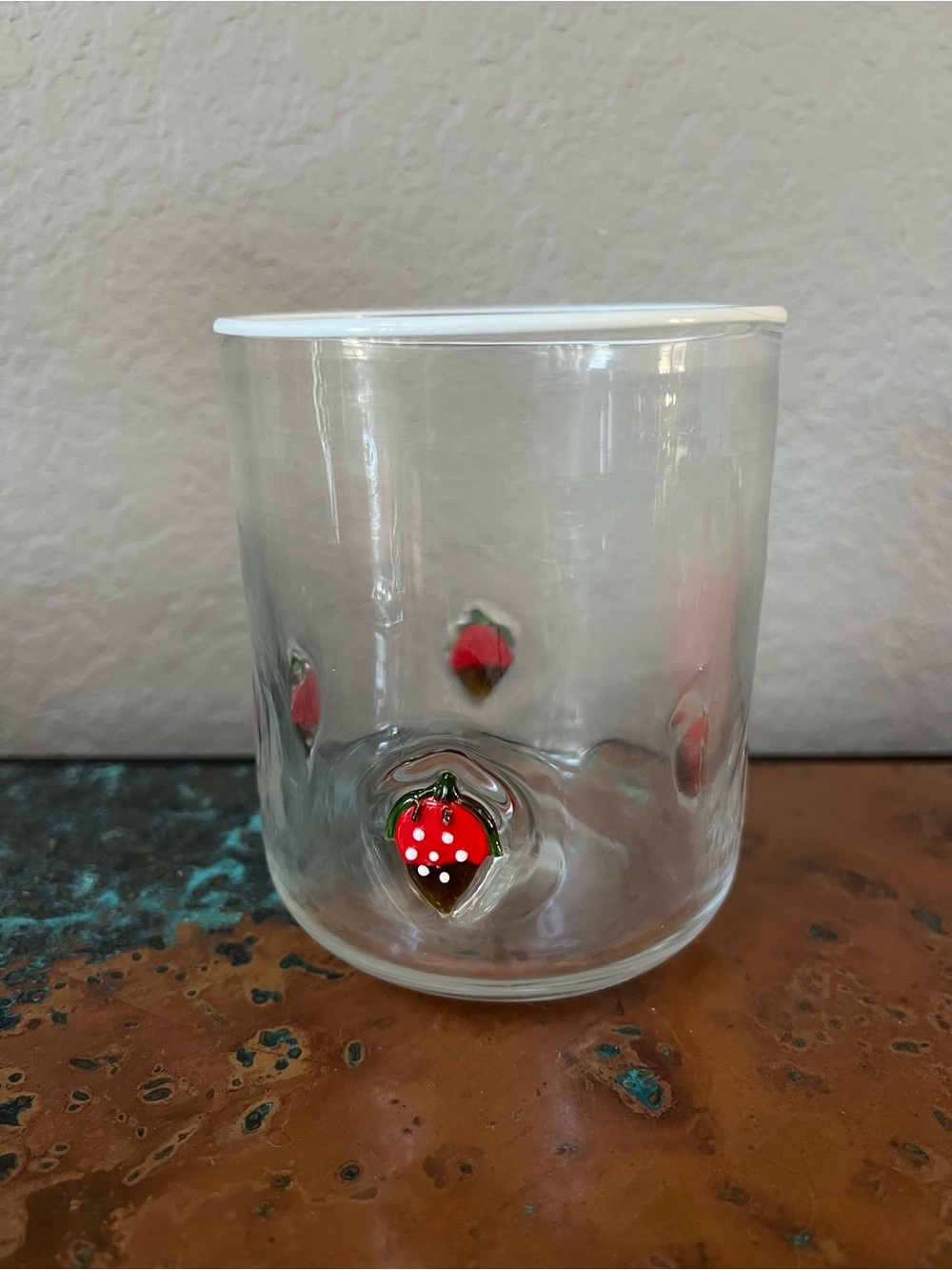 Anthropologie Icon Juice Glass- Chocolate Strawberry